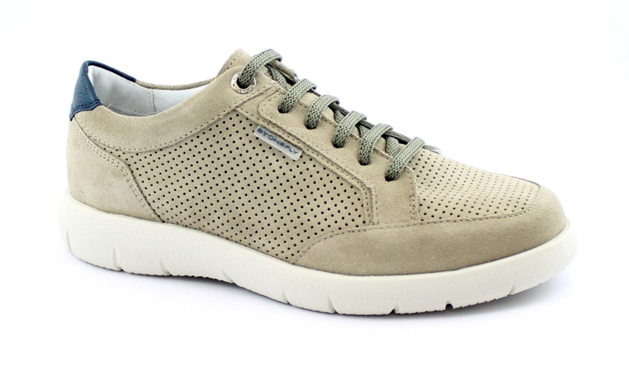 STONEFLY 216003 seneca beige scarpe uomo sneakers lacci camoscio pelle