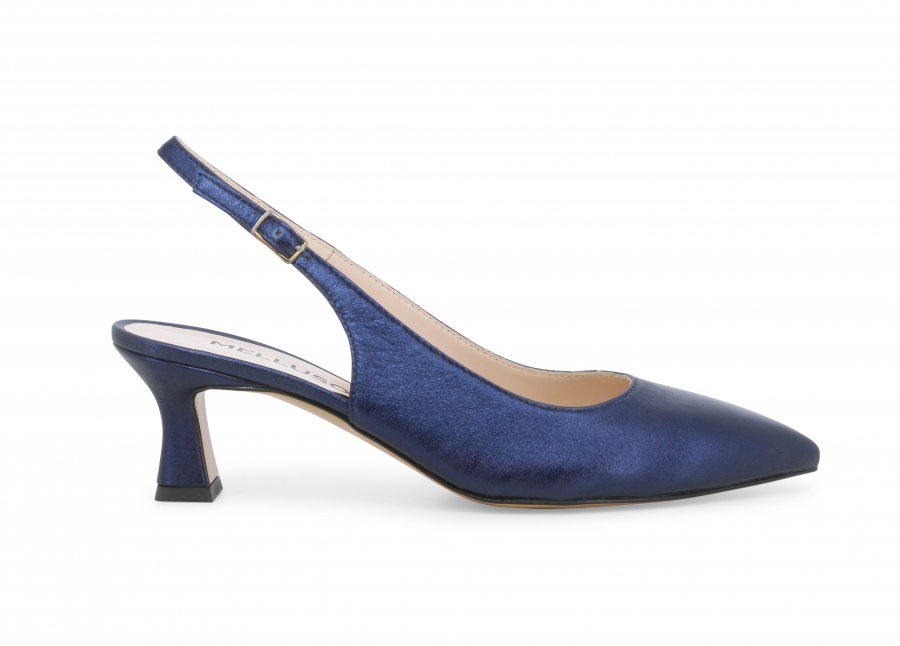 Décolleté donna slingback in pelle wash abyss d166z