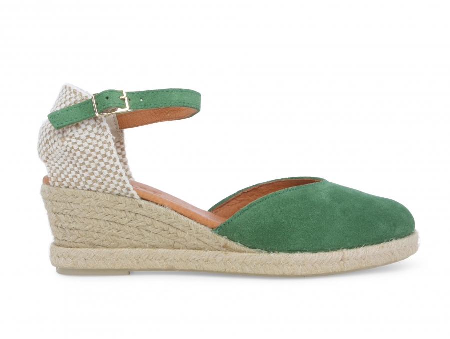 Espadrillas donna in tessuto verde 018206z