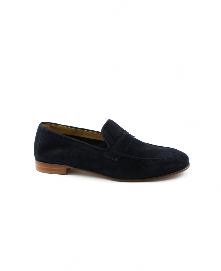 FRANCO FEDELE D596 loden blu scarpe donna mocassino camoscio cuoio