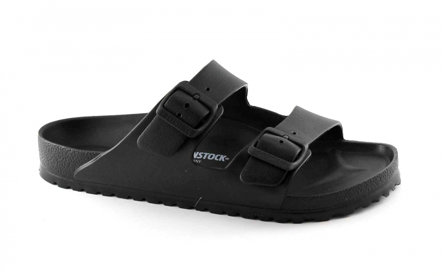 BIRKENSTOCK ARIZONA EVA 129421 black nero ciabatte uomo fibbie gomma