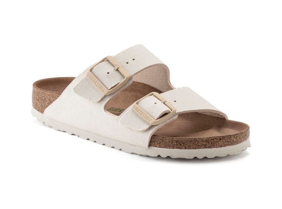 BIRKENSTOCK Arizona vegan donna panna Eggshell ciabatte tessuto scarpe vegane