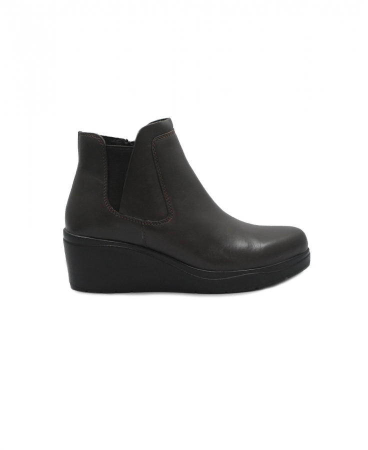 MELLUSO K53006 250864 brown marrone scarpe donna stivaletti tronchetti zeppa zip pelle