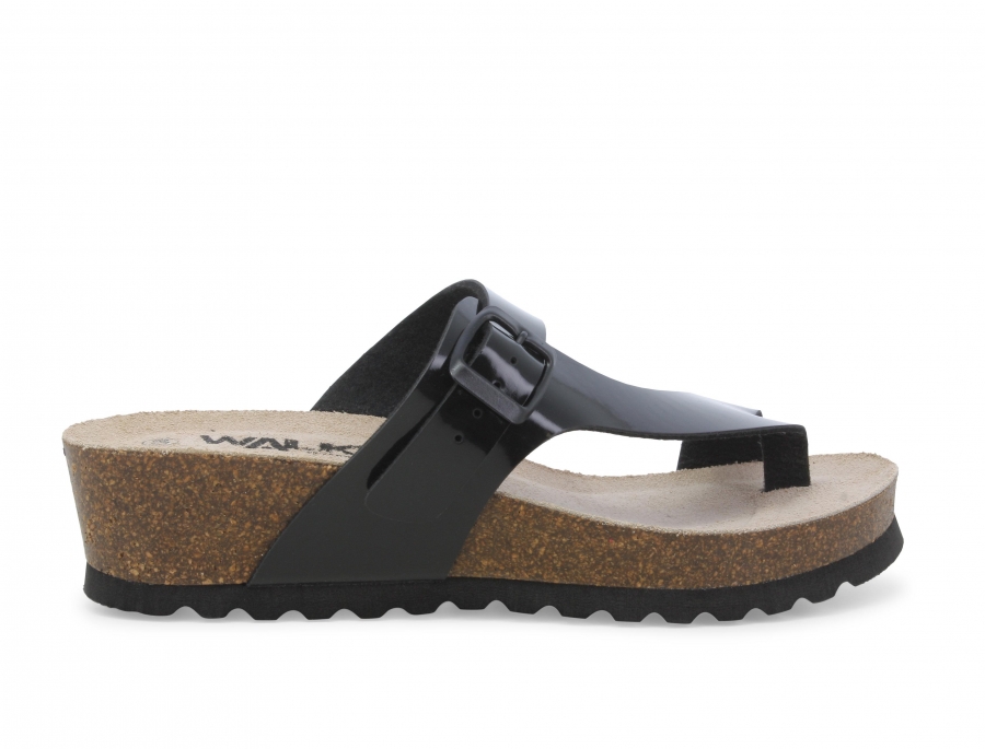 Ciabatta donna in similpelle nero 018140z
