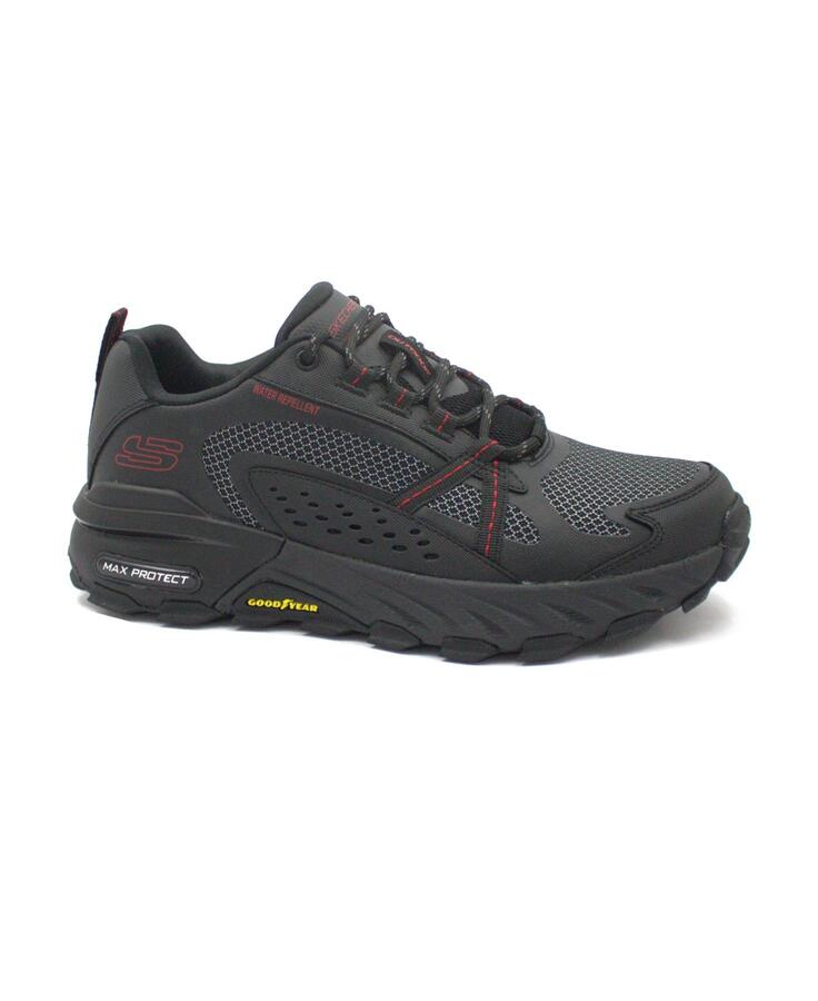 SKECHERS 237303 MAX PROTECT black red nero rosso scarpe uomo sneakers outdoor lacci