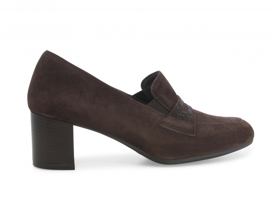 Mocassino donna in camoscio marrone x5336w