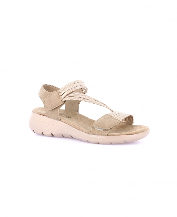 GRUNLAND DEMA SA2066 beige sandali donna strappi elastici re-soft
