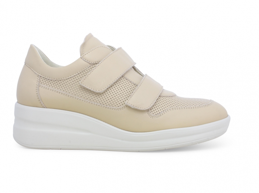 Sneakers donna in pelle latte macchiato r20249z