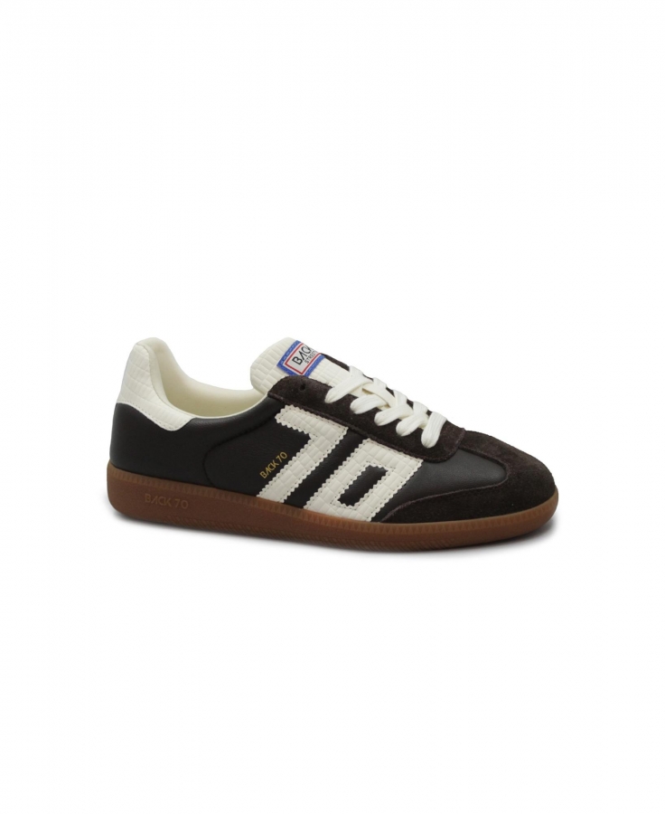 BACK 70 108005 CLOUD N25 sponge coffee marrone bianco scarpe donna sneakers lacci suede