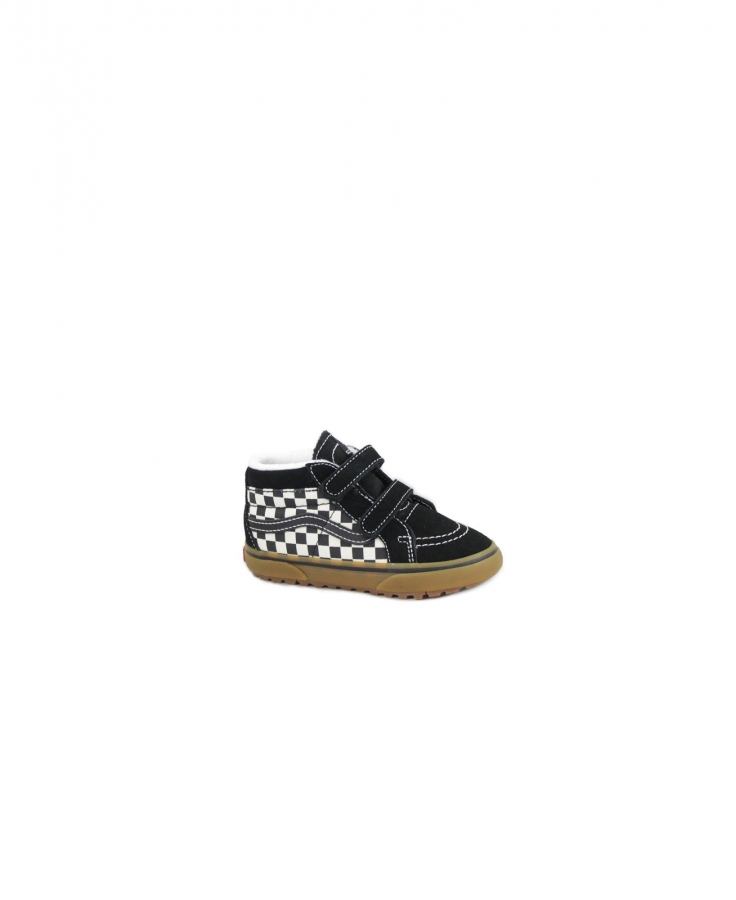 VANS SK8-MID REISSUE V 111KP1 checkerboard black marshm scacchi nero scarpe bambino sneakers strappi mid pelle