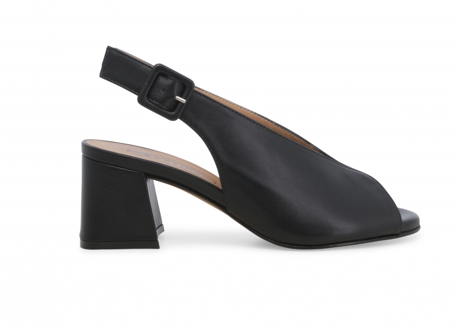 Sandalo donna comodo in pelle nero n622z