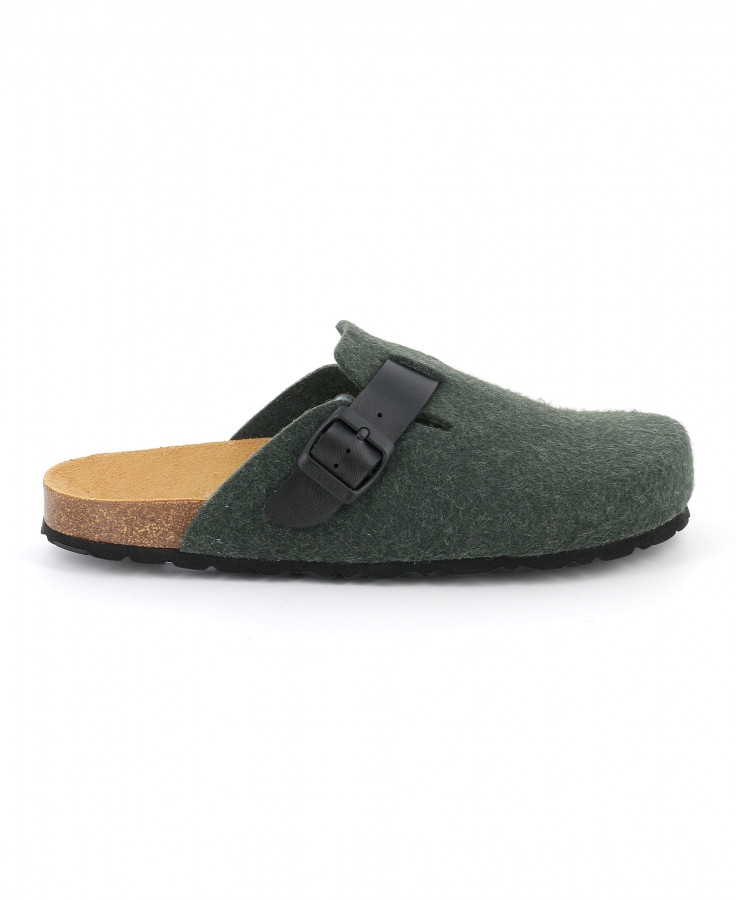 GRUNLAND ROBI CB0185 pino verde ciabatte uomo feltro fibbia plantare anatomico