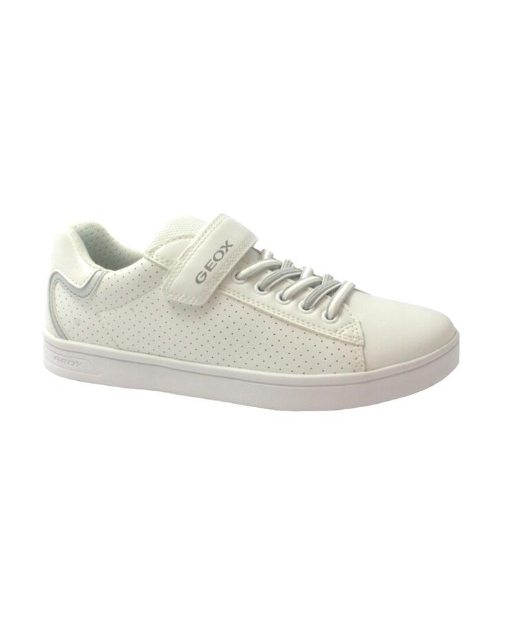 GEOX J355VA 36/38 white grey bianco scarpe bambina sneakers strappi tessuto traspiranti