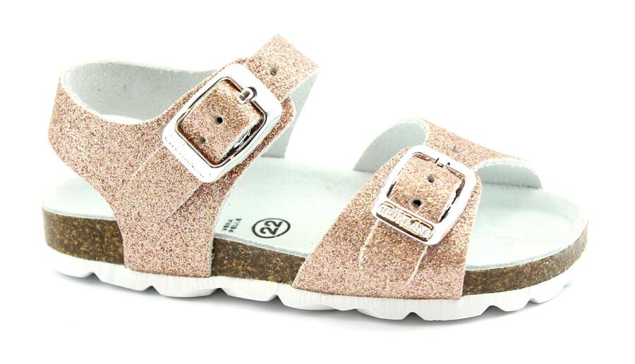 GRUNLAND ARIA SB1201 cipria rosa sandalo bambina fibbia birk glitter