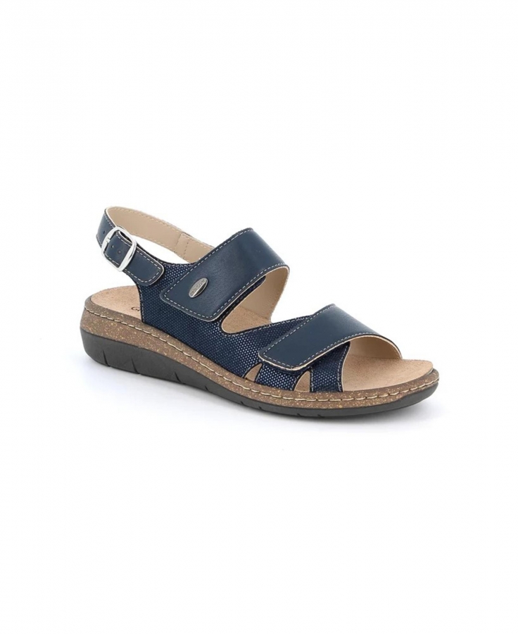 GRUNLAND DASA SE0650 blu scarpe sandali donna strappi fibbia