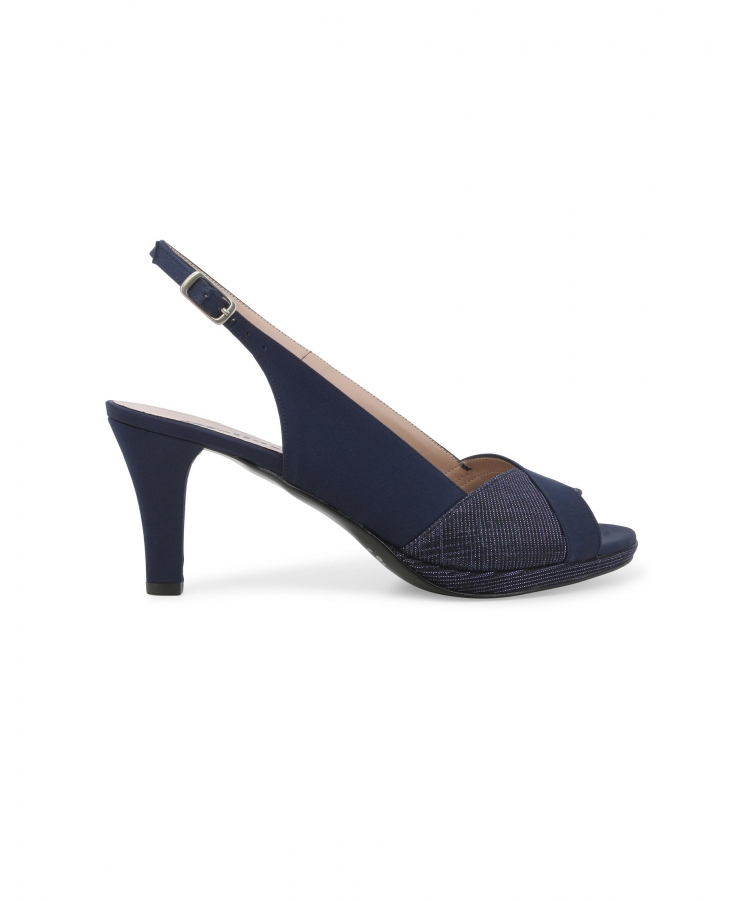 MELLUSO J590Z notte scarpe donna sandalo tacco cinturino tessuto