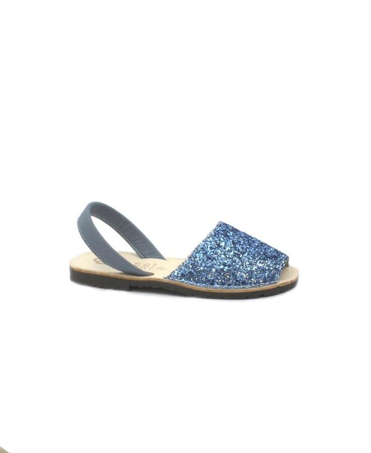 CIENTA 1041014 29 35/38 petroleo azzurro scarpe sandali bambina minorchine pelle glitter
