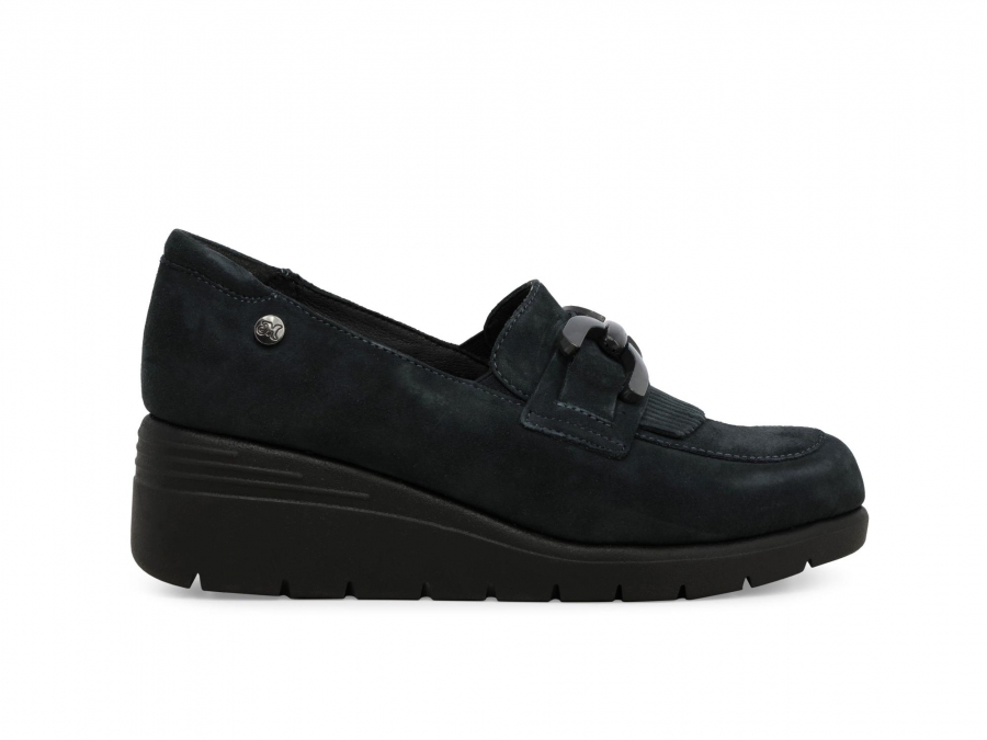 Mocassino donna in pelle blu k55280