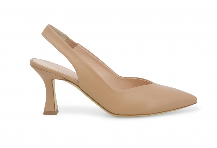 Décolleté donna slingback in pelle nude d168zv
