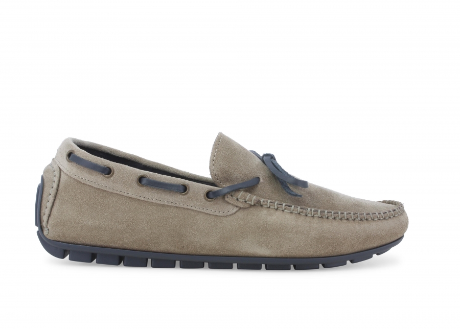Mocassino uomo drive in camoscio tortora u16007z