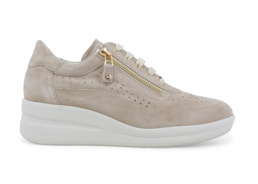Sneakers donna in camoscio beige r20250z
