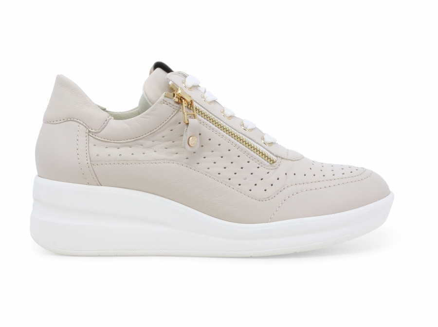 Sneakers donna in pelle greige r20250z