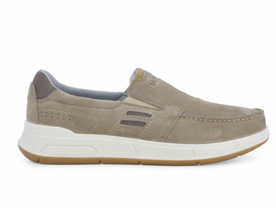 Mocassino uomo in camoscio beige u15538