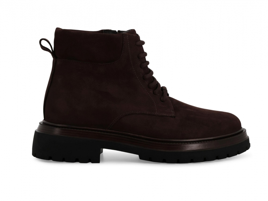 Stivaletto allacciato uomo in camoscio marrone u56060